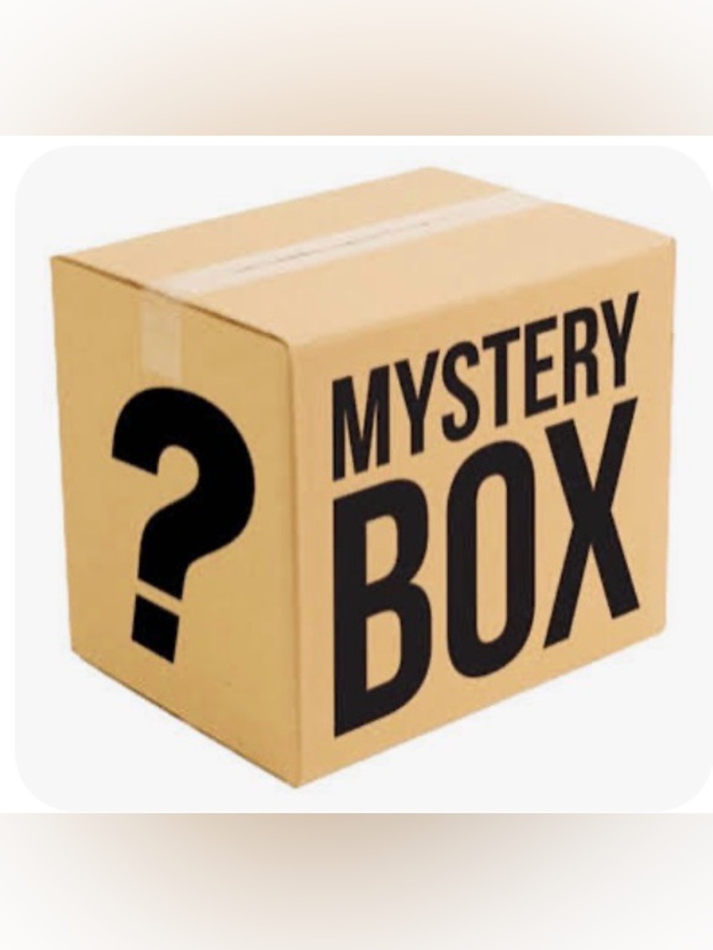 Mystery Box - Tan Cardboard with Black Print